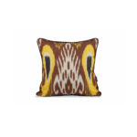Sarı Kahve El Dokuma İkat Yastık