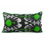 Siyah Mermer El Dokuma İpek İkat Yastık