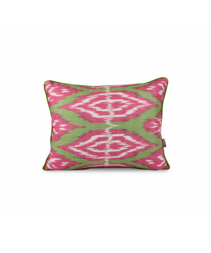 Pembe El Dokuma İkat İpek Yastık