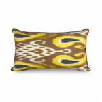 Sarı Kahve El Dokuma İkat Yastık