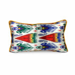 Geleneksel Desenli El Dokuma İkat İpek Yastık