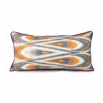 Turuncu Mor El Dokuma İkat İpek Yastık