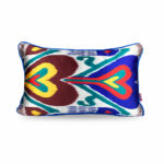 Geleneksel Desenli El Dokuma İkat İpek Yastık