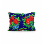 Çiçek Desenli Retro Yastık